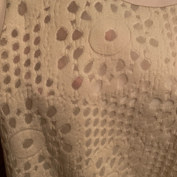 Lafayette 148 New York Half-Mesh Blouse: Large - Picture 2 of 5